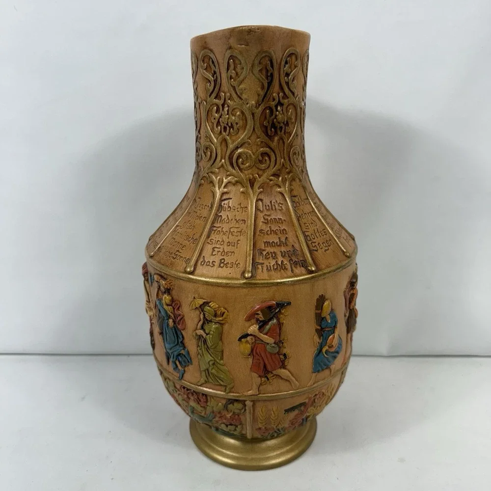 Vintage Atlantic Mold German‎ Biblical Art 70's Ceramic Pouring Pitcher 12